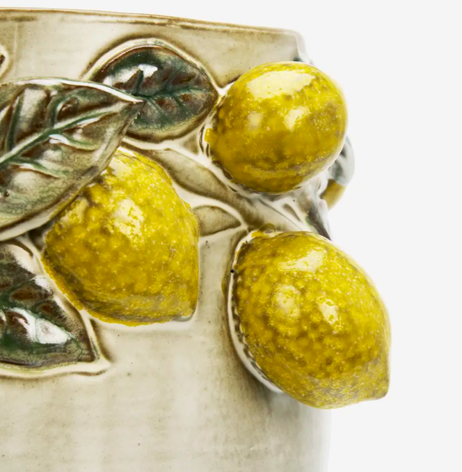 Lemon Stoneware Pot