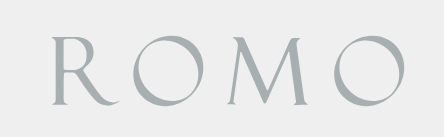 The word 'ROMO' written in large gray letters on a light background.
