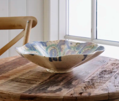 Hand-decorated Stoneware Bowl
