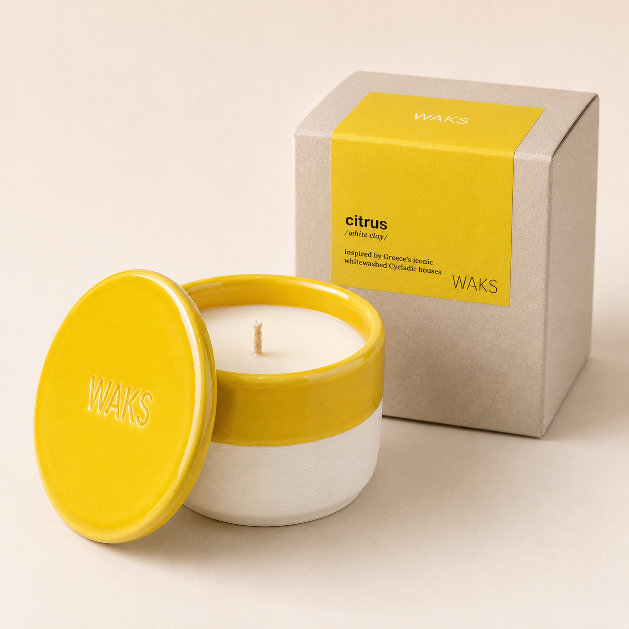 White Clay Candle in Citrus