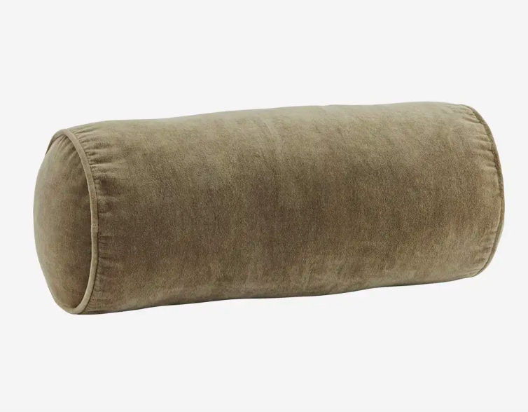 Dusty Green Velvet Bolster Cushion