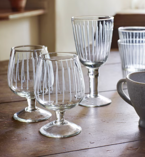 Etched Stripe Beer Glass