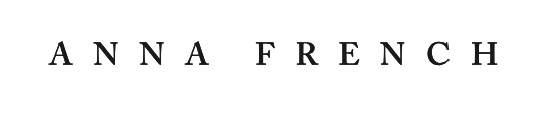 Text that reads 'ANNA FRENCH' in uppercase letters.