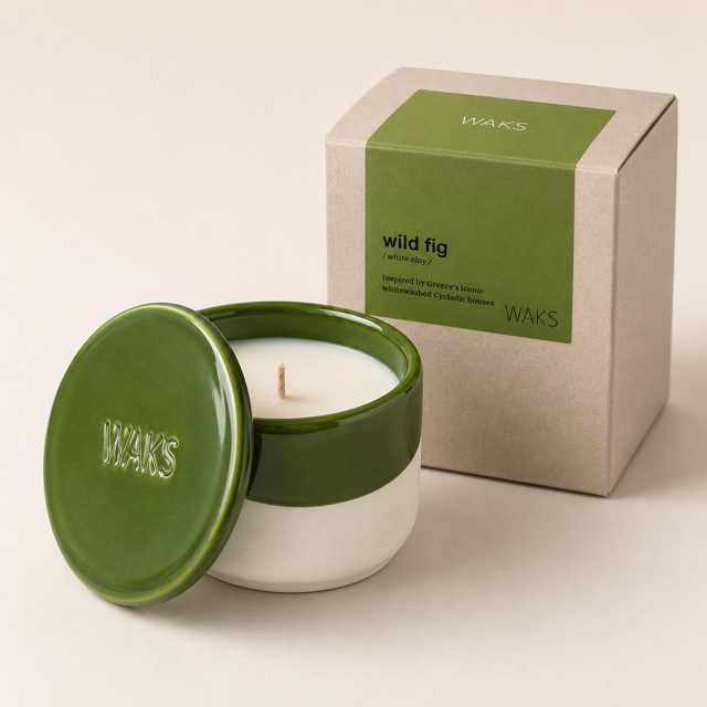 White Clay Candle in Wild Fig