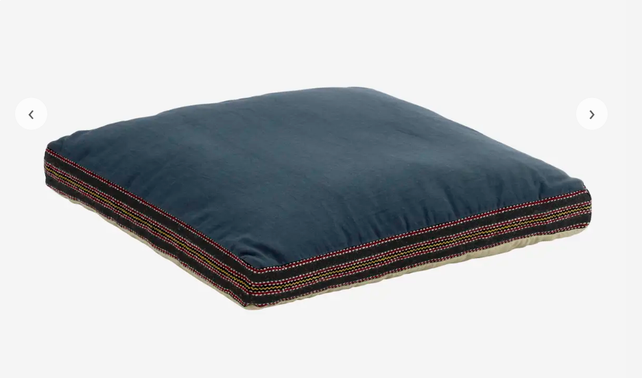 Blue Embroidered Edge Cushion