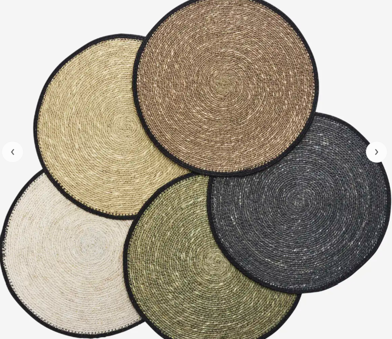 Round Seagrass Placemats in Various Colours