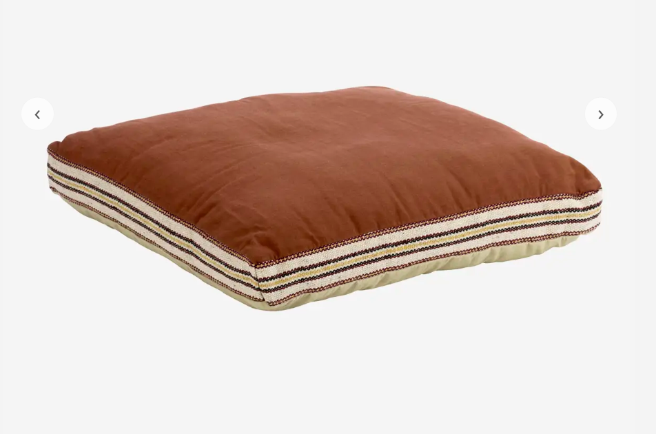 Rust Embroidered Edge Cushion