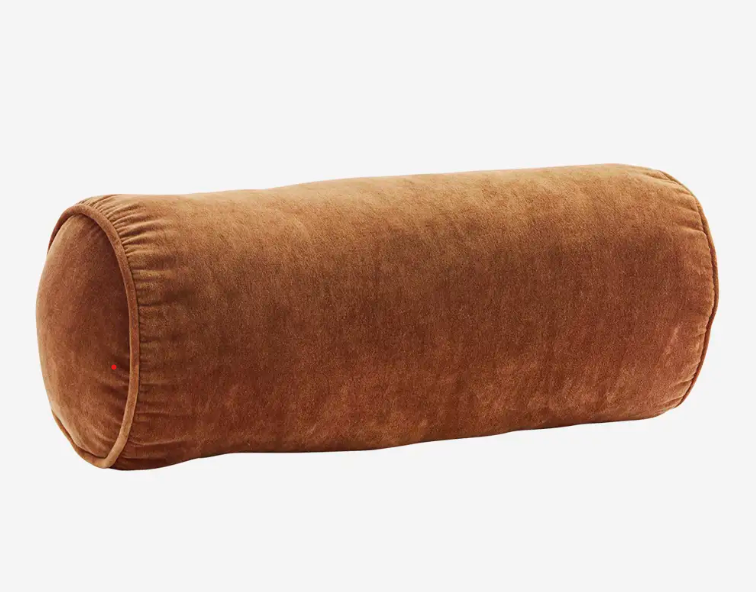 Dusty Orange Velvet Bolster Cushion