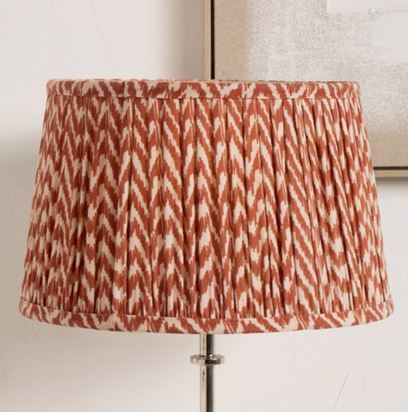 Vienna 30cm Red Chevron Mushroom Pleat Lampshade