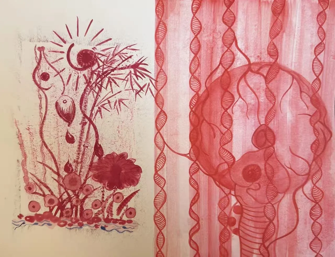 A3 mixed media painting. 