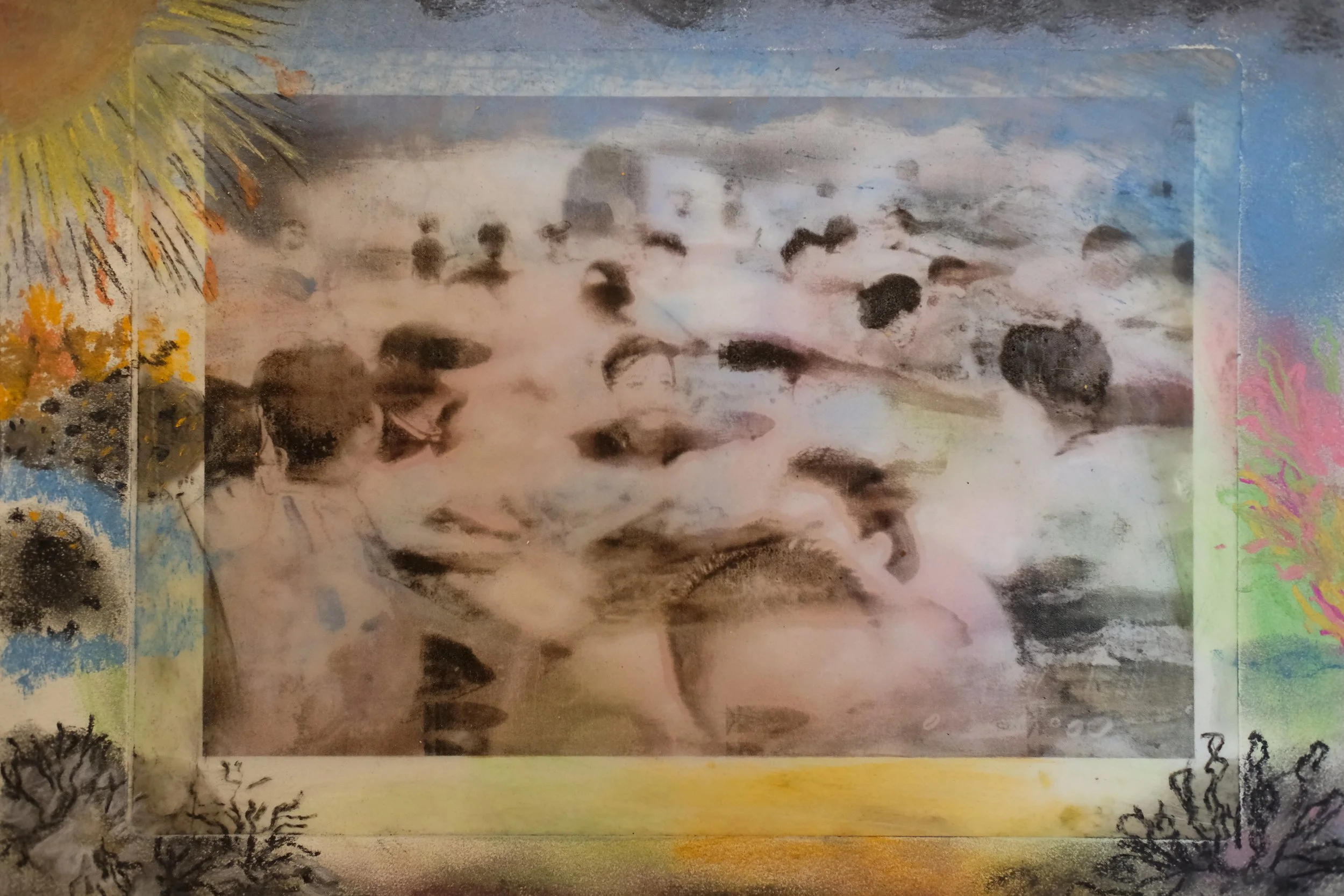 A3  Mixed media - this image represents the damage of coral
reefs due to tourism and climate change but also touch on
issues of rising sea levels.