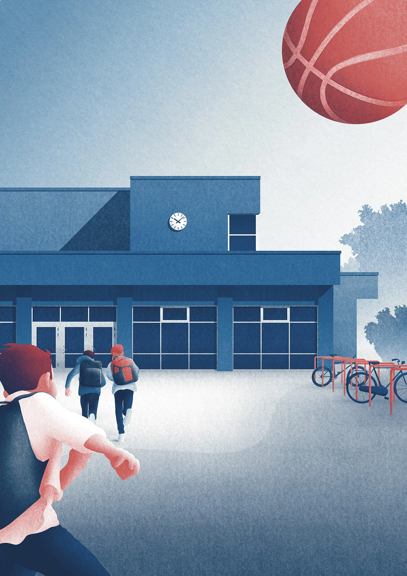 Felix Matschke Illustration Architektur Baukultur Denkmalpflege Lübben Spreewald Blaues Wunder Sporthalle Kinder