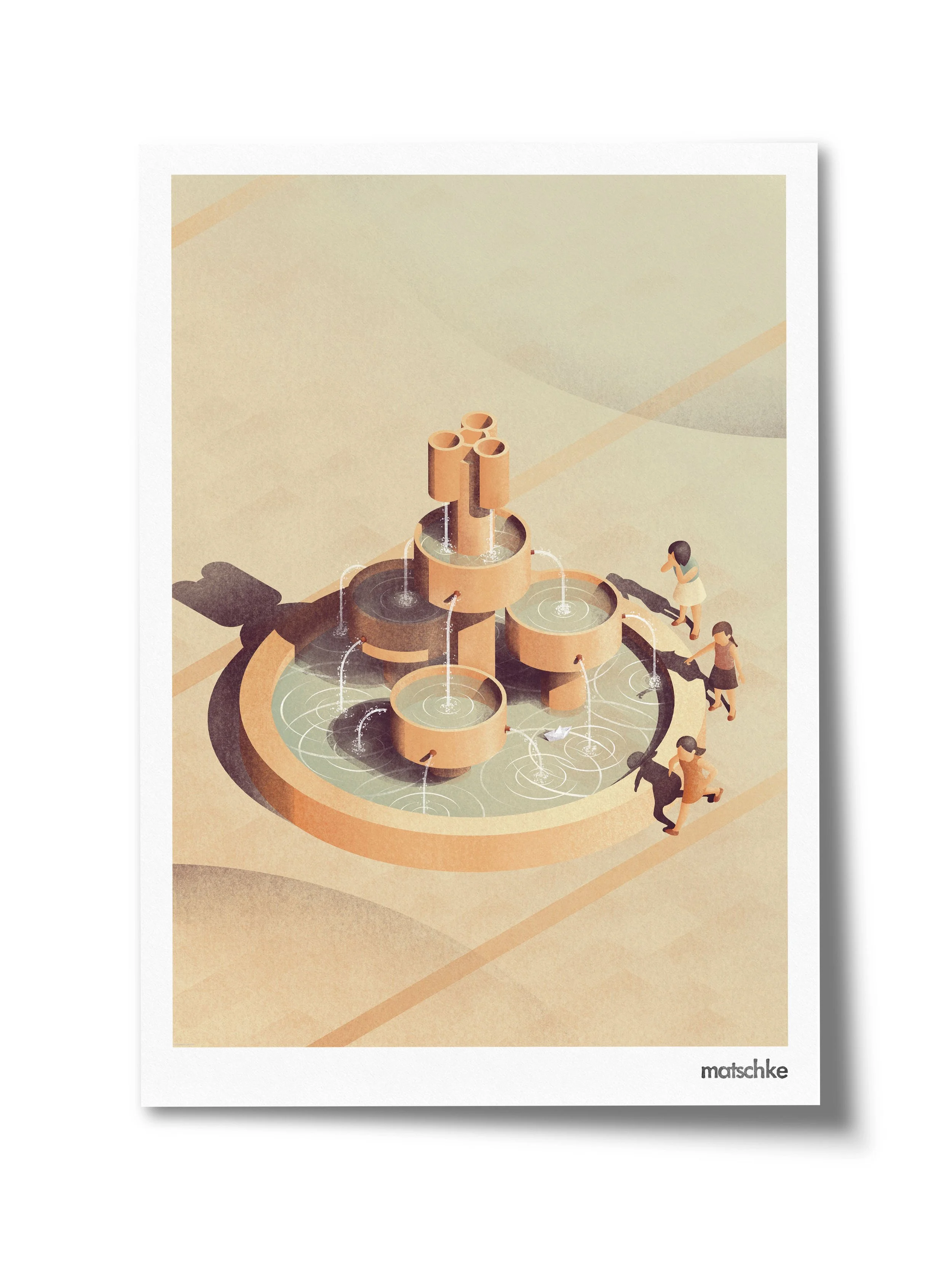 Sorbenbrunnen Cottbus. Wasserspiel