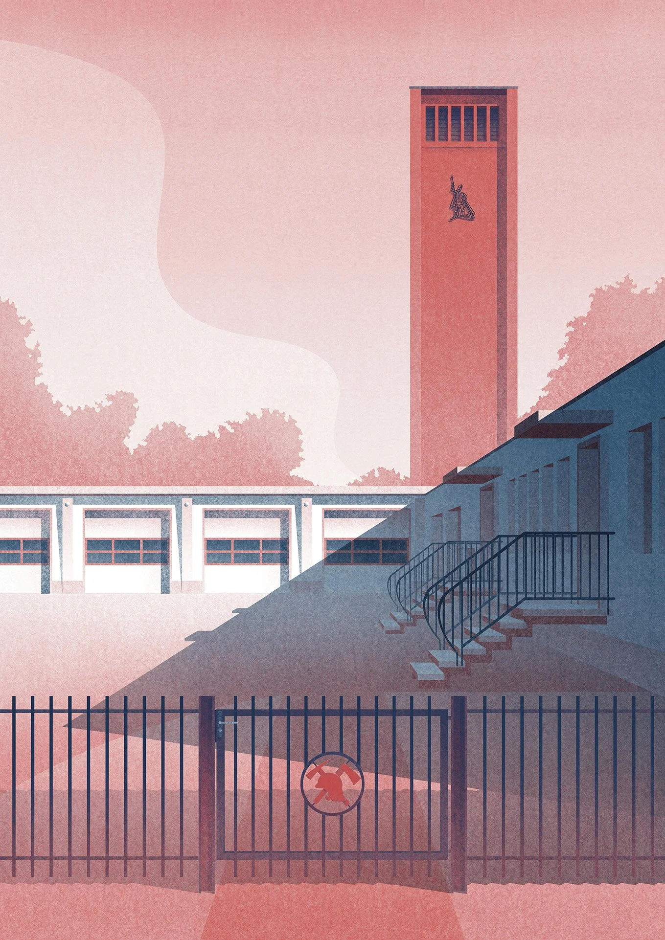 Felix Matschke Illustration Architektur Baukultur Denkmalpflege Lübben Spreewald Feuerwache