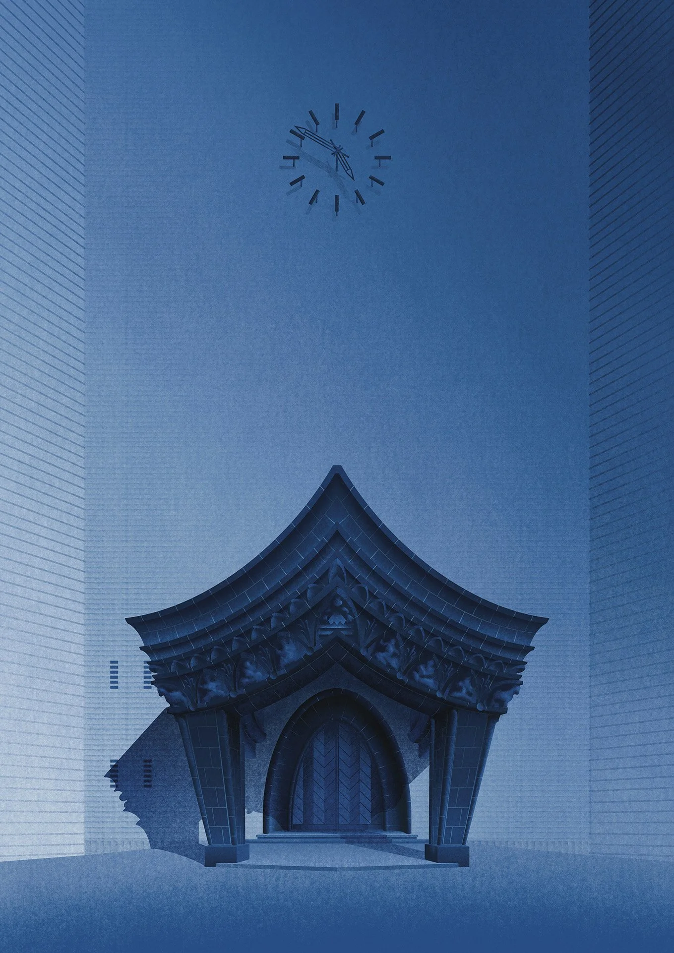Felix Matschke Illustration Architektur Baukultur Denkmalpflege Expressionismus Kirche Berlin Kreuzkirche Schmargendorf Ernst Günther Paulus