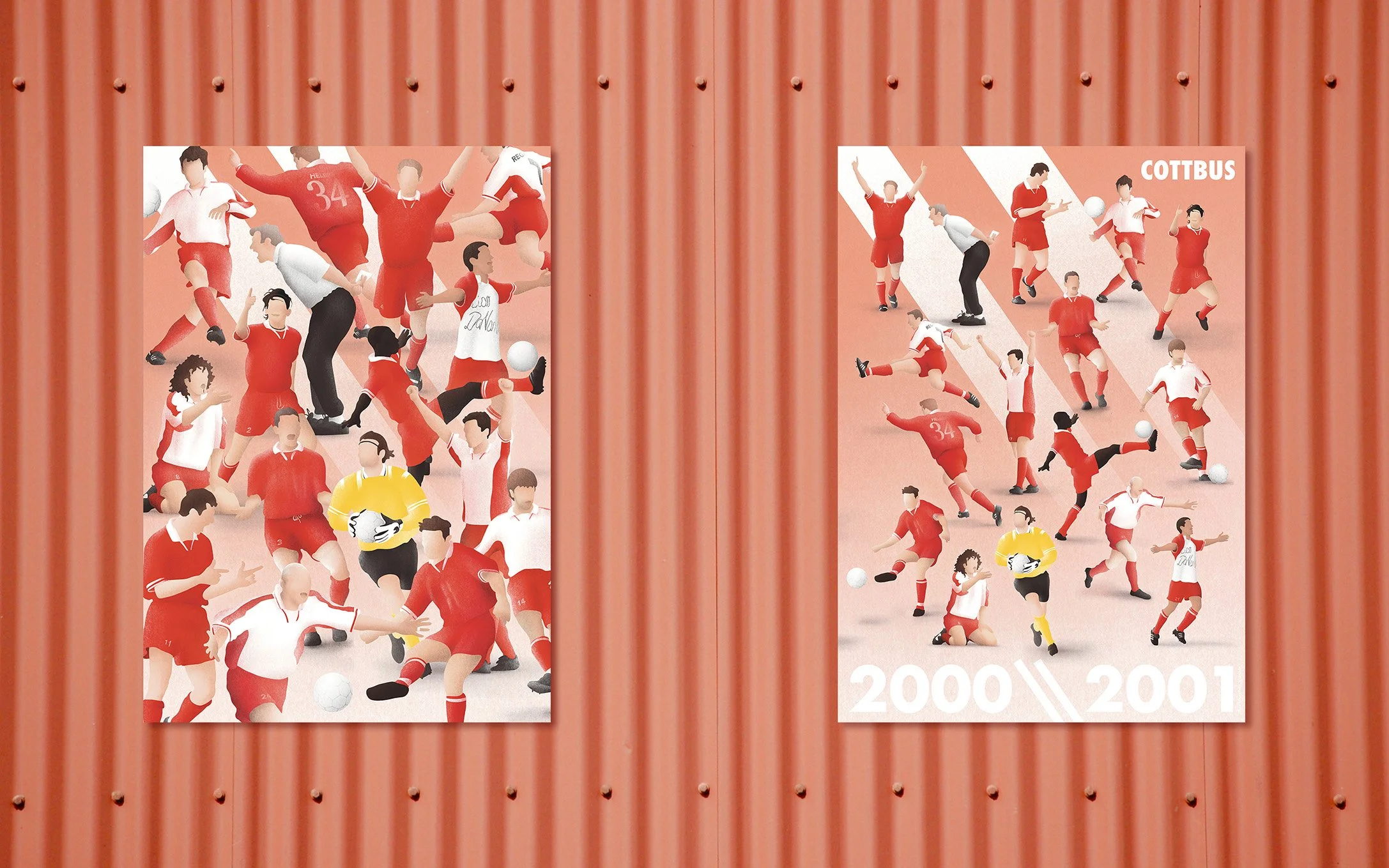 Felix Matschke Illustration Cottbus Fussball Energie Aufstieg Bundesliga 2000 2001 Eduard Geyer Tomislav Piplica Vasile Miriuta Mannschaft Spieler Fanart Stadion der Freundschaft