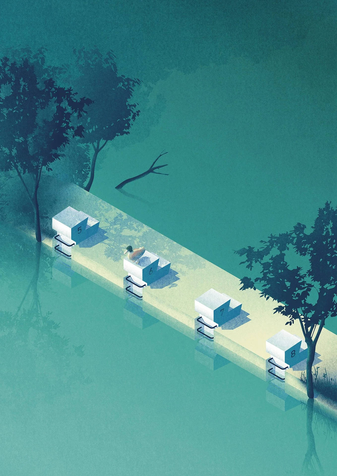 Felix Matschke Illustration Architektur Baukultur Denkmalpflege Lübben Spreewald Altes Freibad Ende Schwimmen