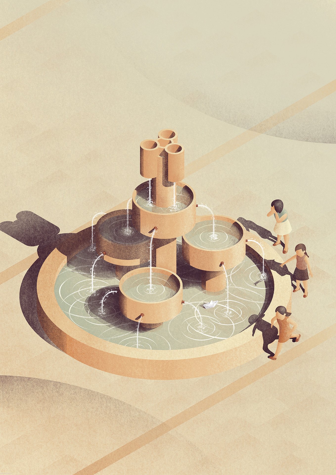 Felix Matschke Illustration Architektur Baukultur Denkmalpflege Cottbus Sorbenbrunnen Jürgen von Woyski Brunnen Skulptur Sprem Spremberger Straße Schlosskirche