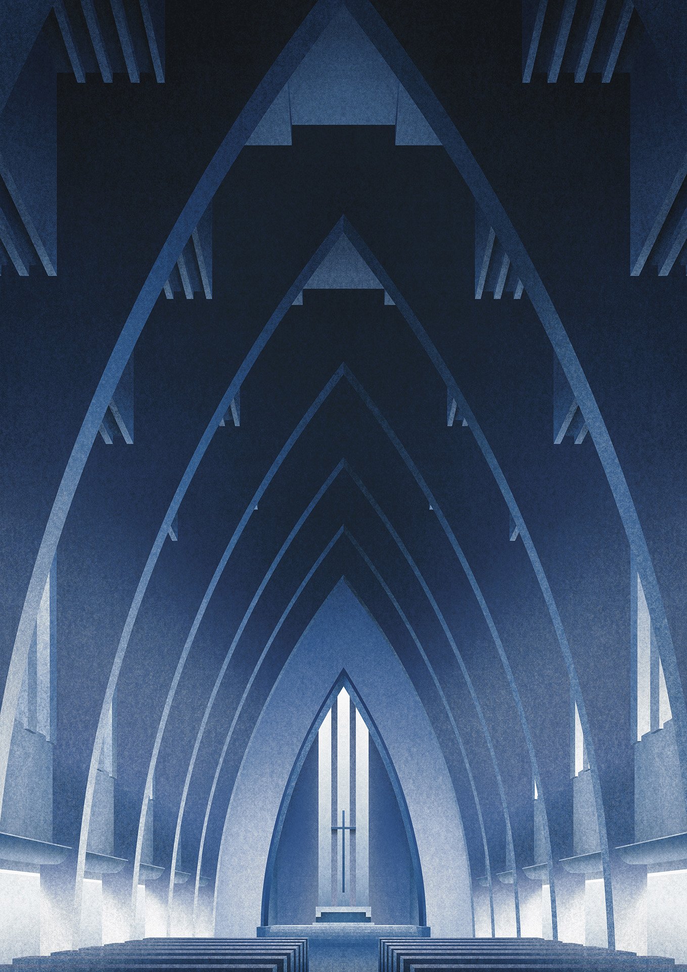 Felix Matschke Illustration Architektur Baukultur Denkmalpflege Expressionismus Kirche Berlin Hohenzollernplatz Berlin Hoeger Klarwein
