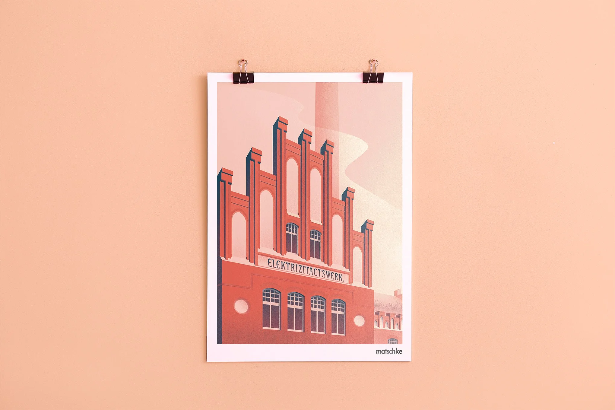 Felix Matschke Illustration Architektur Baukultur Denkmalpflege Cottbus Elektrizitätswerk Goethepark