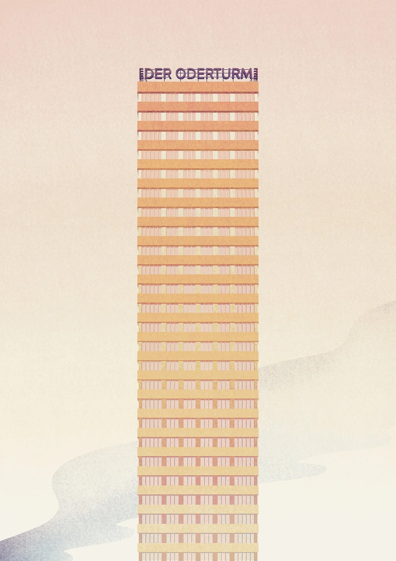 Felix Matschke Illustration Architektur Baukultur Oderturm Frankfurt Oder FFO Solarreflektor