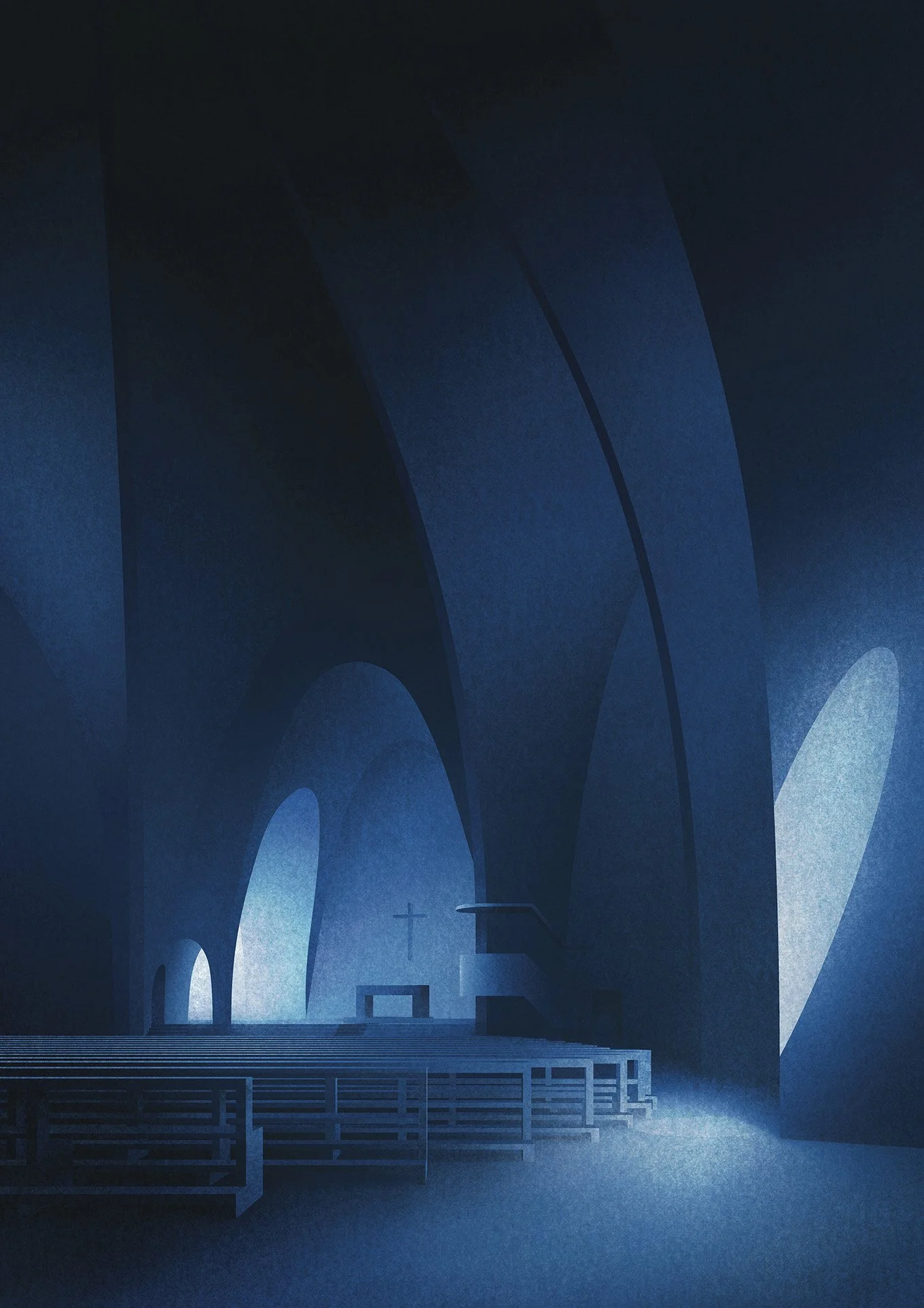Felix Matschke Illustration Architektur Baukultur Denkmalpflege Expressionismus Kirche Berlin St Engelberth Köln Dominikus Böhm