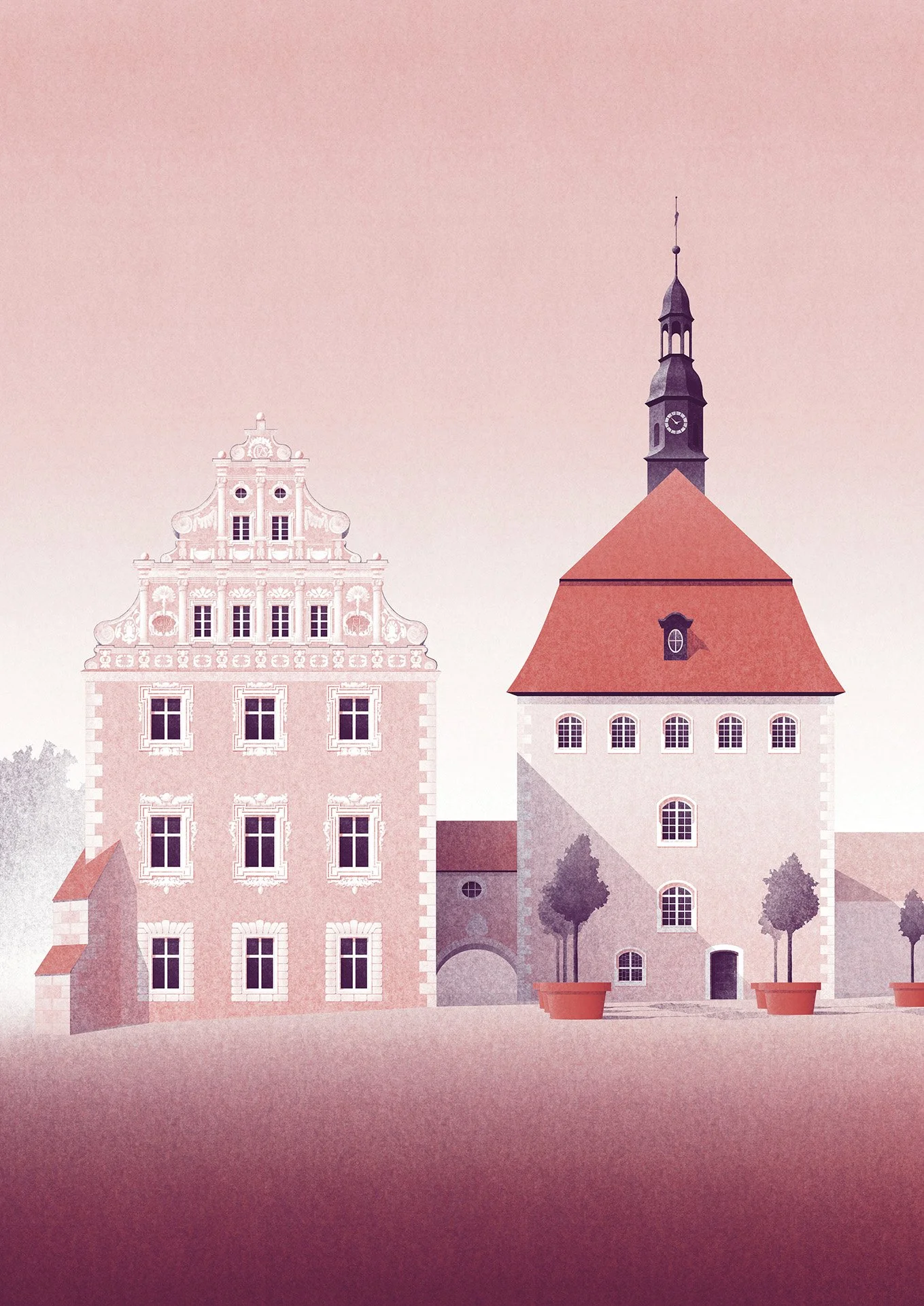 Felix Matschke Illustration Architektur Baukultur Denkmalpflege Lübben Spreewald Schloss