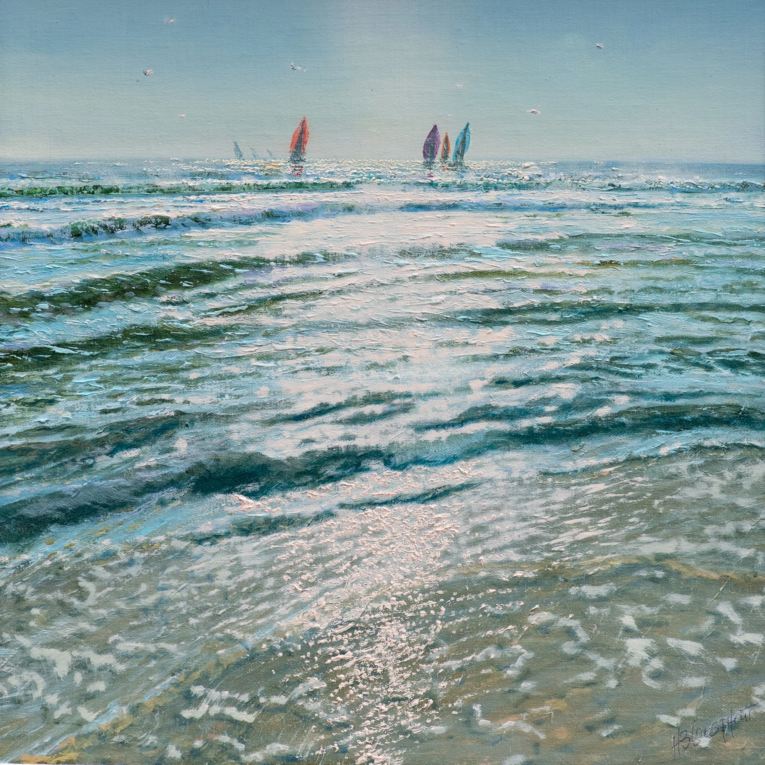 Club Race -

36 x 36 cm, olie op papier in witte lijst en passepartout van 52 x 52 cm.  Te koop