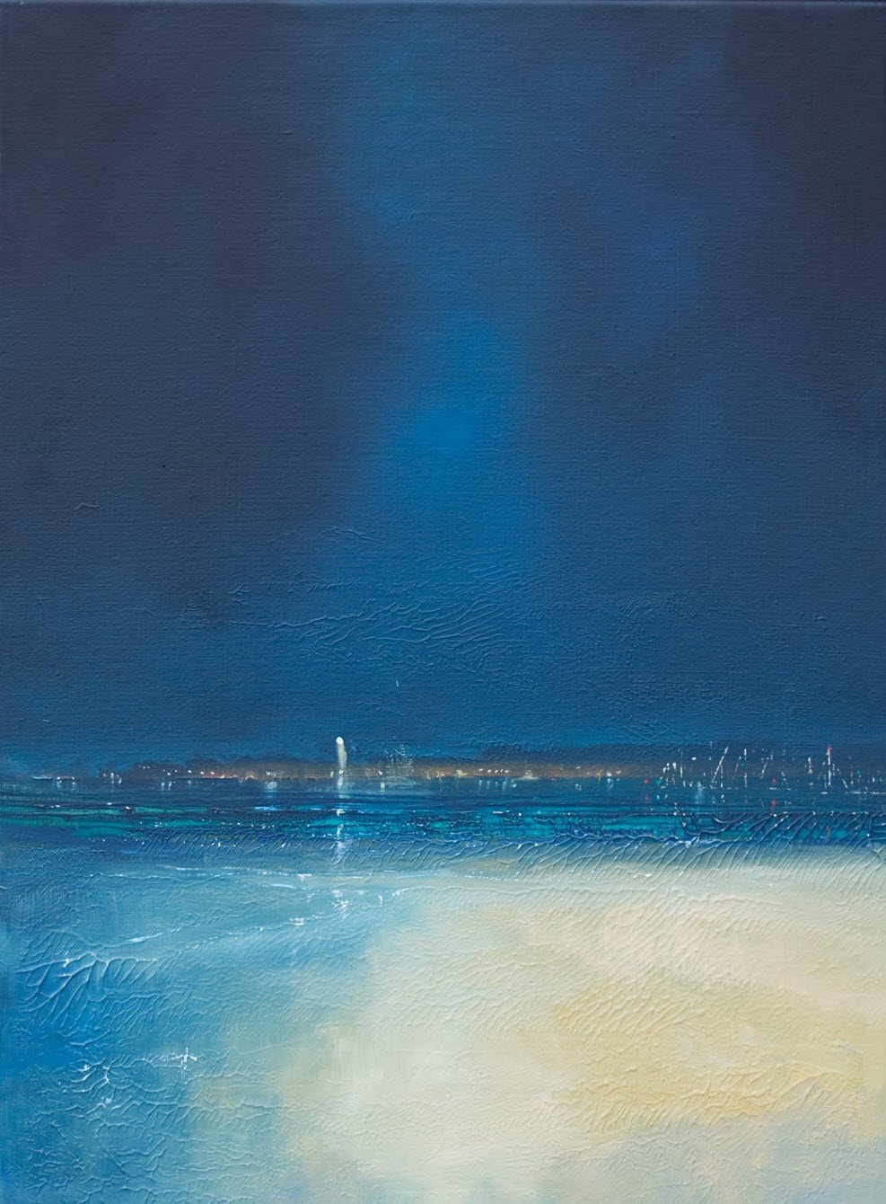 West Terschelling in de avond, olie op linnen