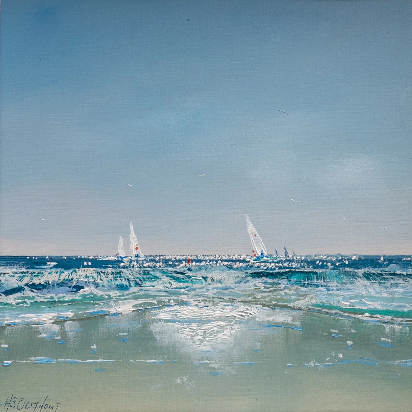 Club Race -

24 x 24 cm, olieverf op papier in witte lijst en passepartout van 37 x 37 cm. Te koop 