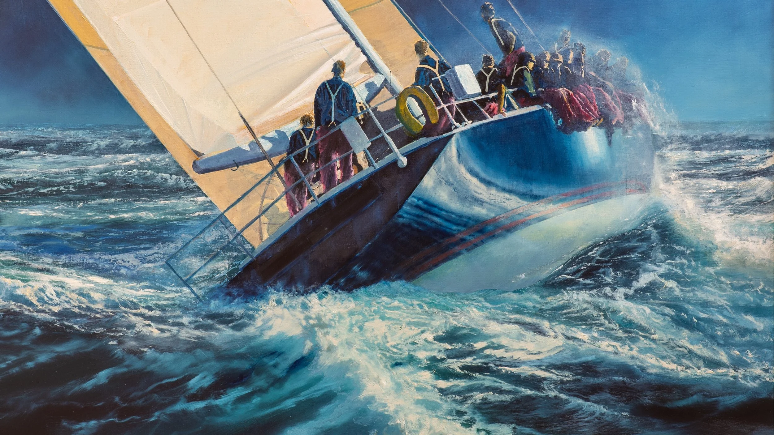 Sailing into the Unknown -

Oil on linen, 120 x 90 cms.