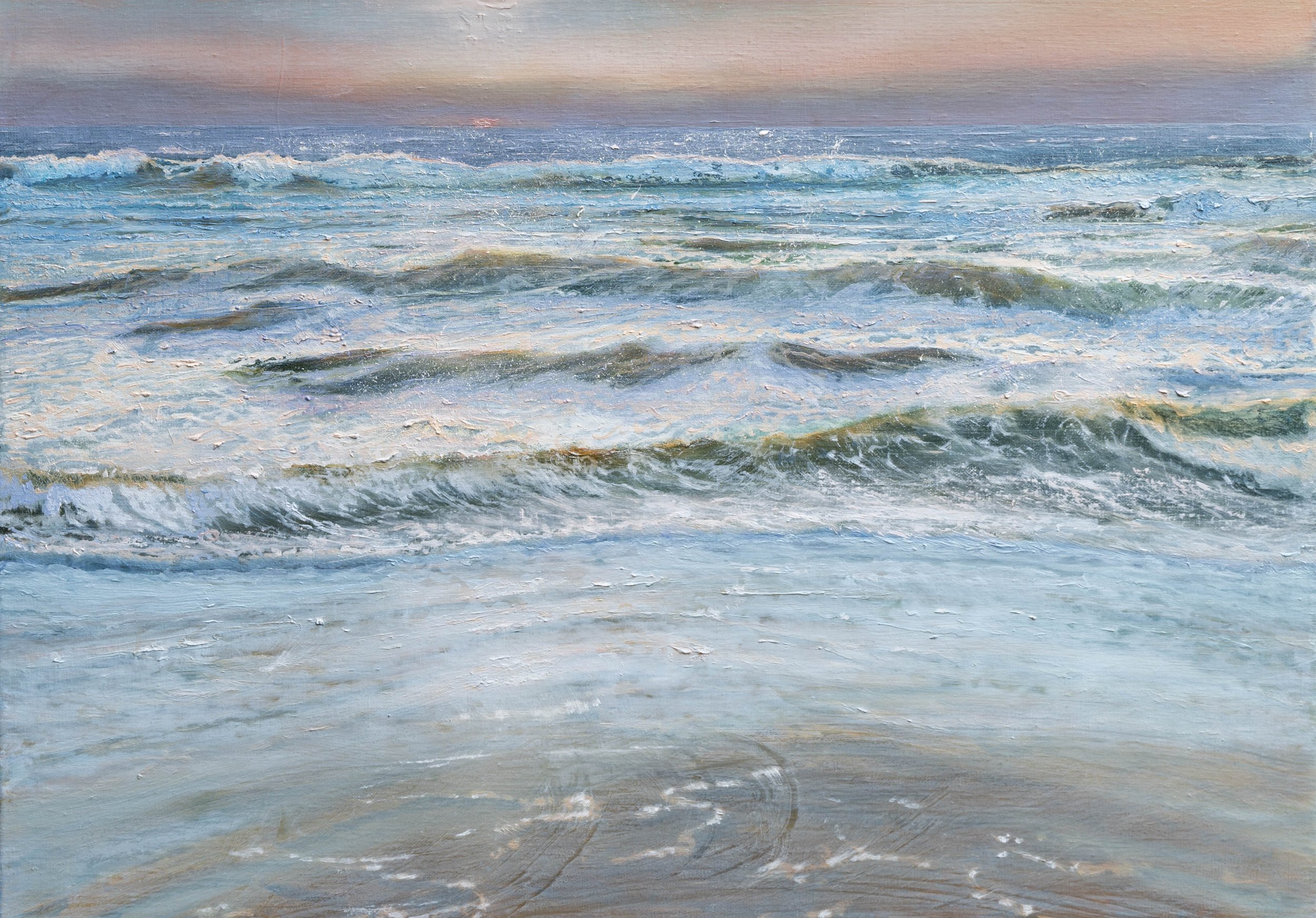 De eerste herfststorm -

50 x 70 cm, olie op linnen in blankhouten baklijst. 