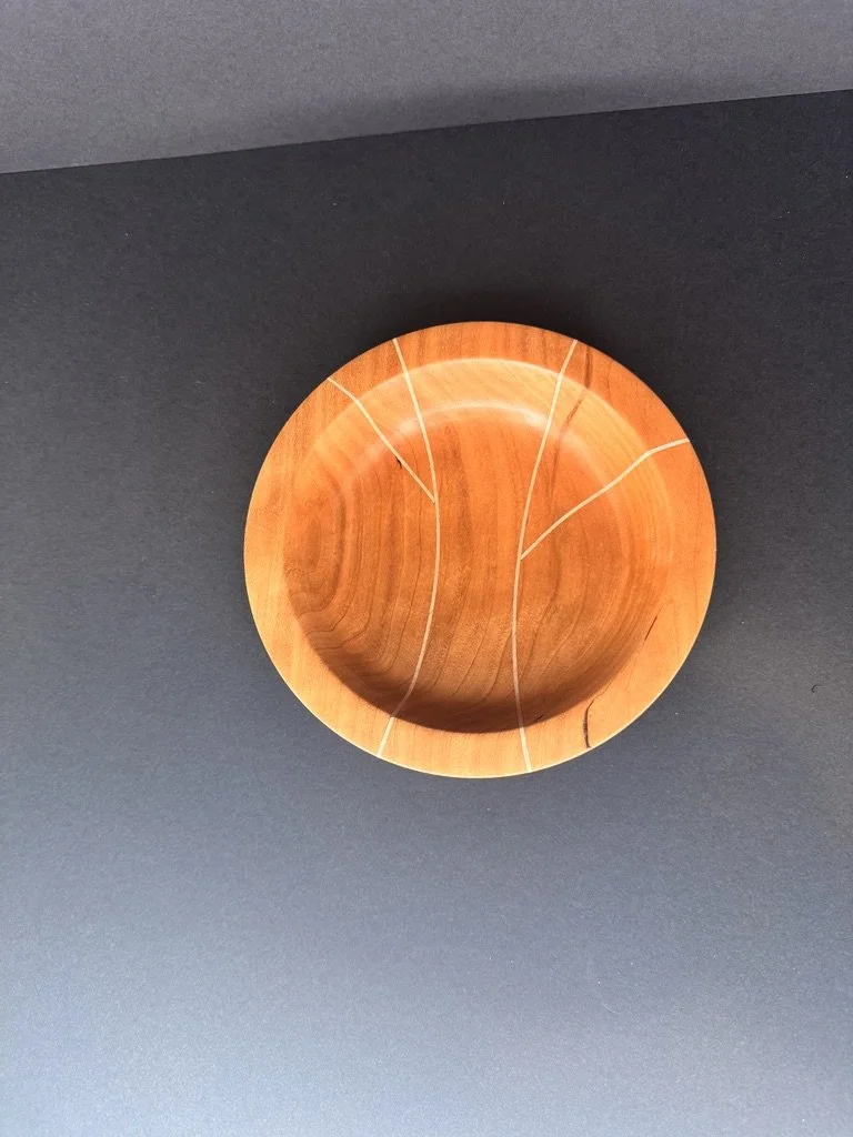 Cherry Bowl with Maple Tree Inlay