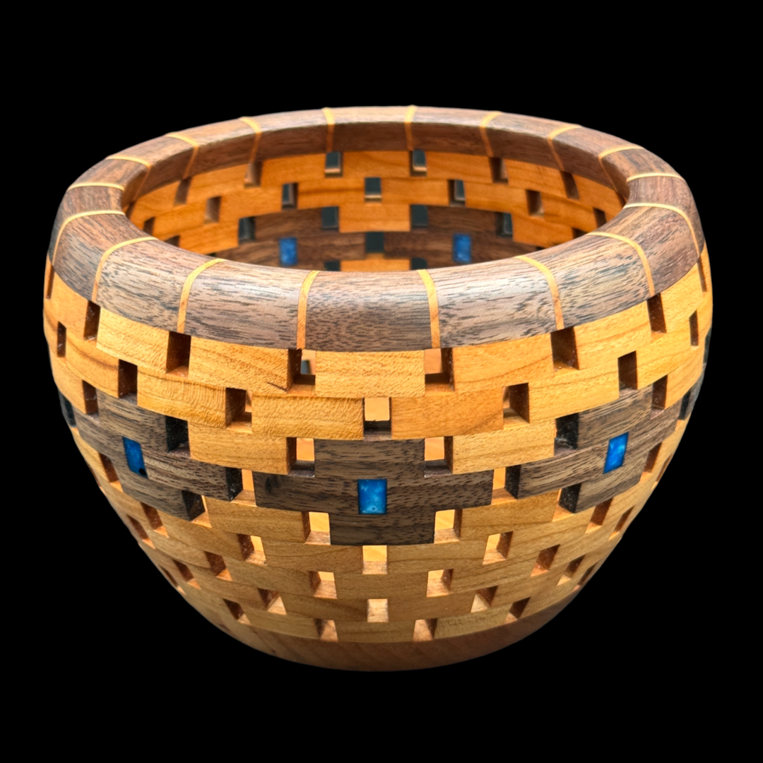 Cherry & Walnut Hand-Turned Artisanal Bowl