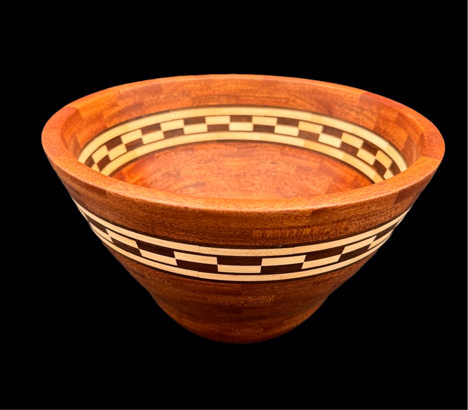 Segmented Bowl Sapele, Peruvian Walnut, Maple