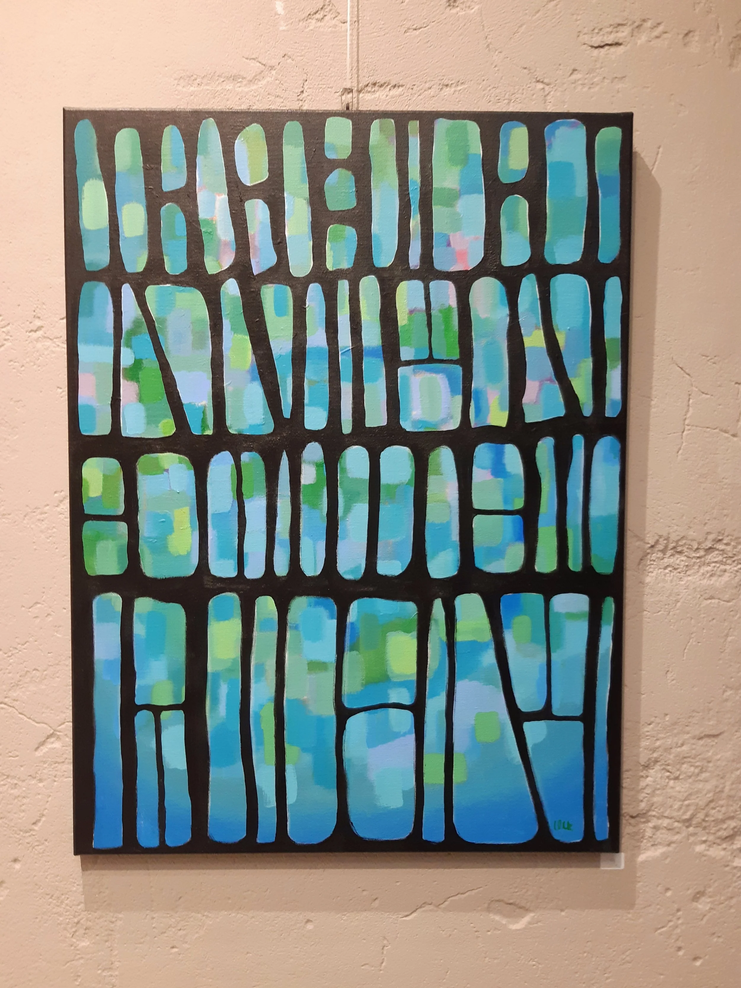 "Koodi", 80 x 60 cm, akryyli