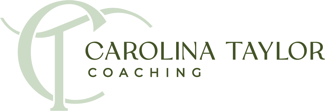 Landscape logo featuring an ornate graphic of the letters C T next to the words Carolina Taylor Coaching.