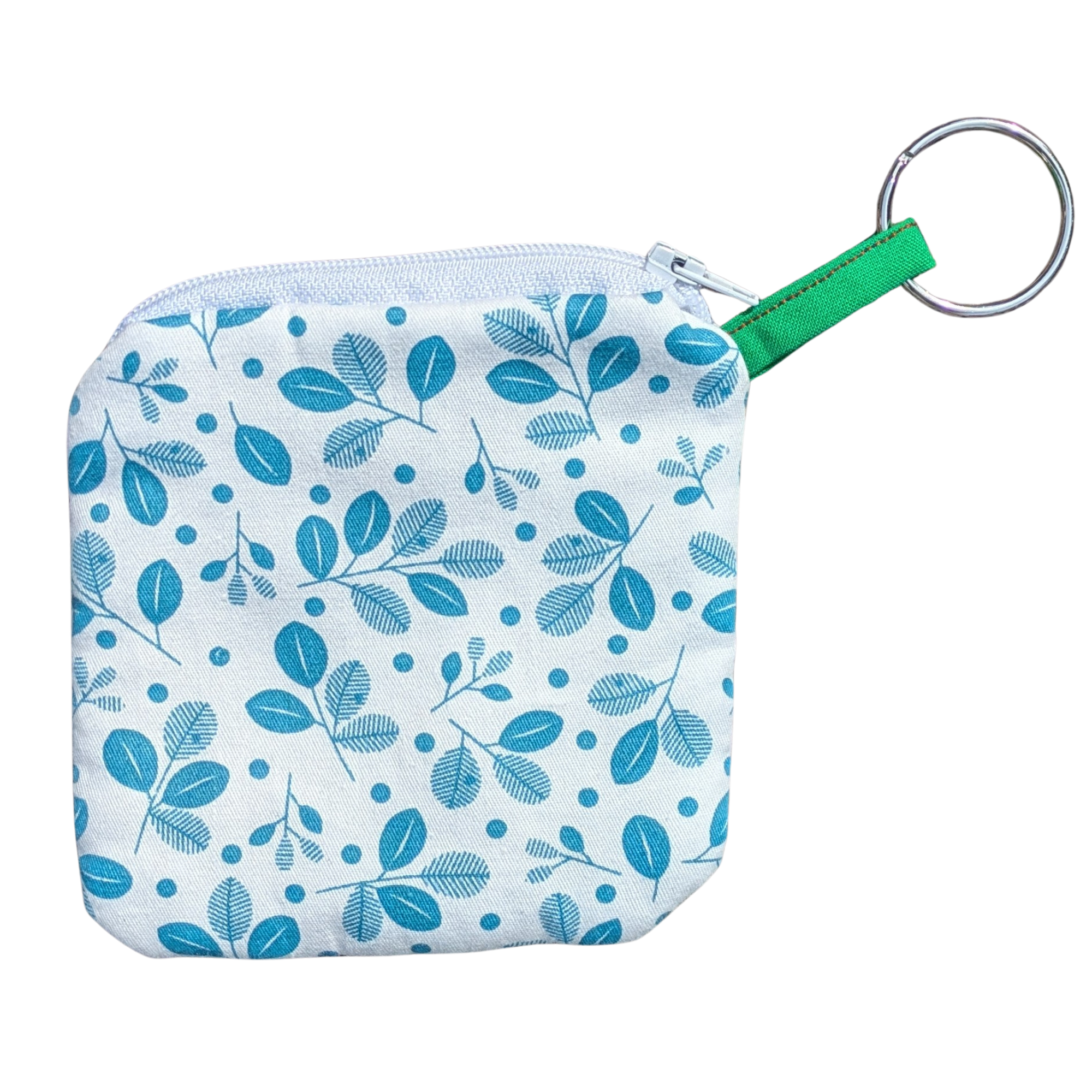 zipper bag - blue and white floral
