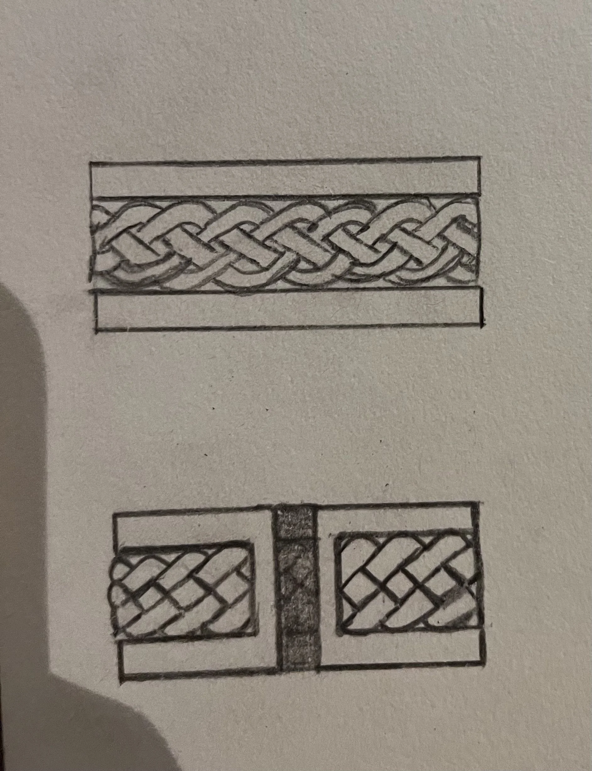 Dagen efter jeg fik at vide at min søster skulle varme op for Malte Ebert begyndte jeg at designe en sølvring. Designet endte med at være en fletning med fire tråde, med firkantede bånd på ydersiden.