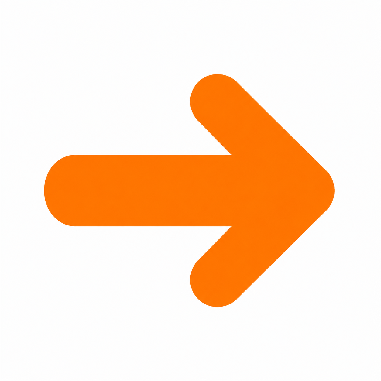 Orange right-pointing arrow on a white background.