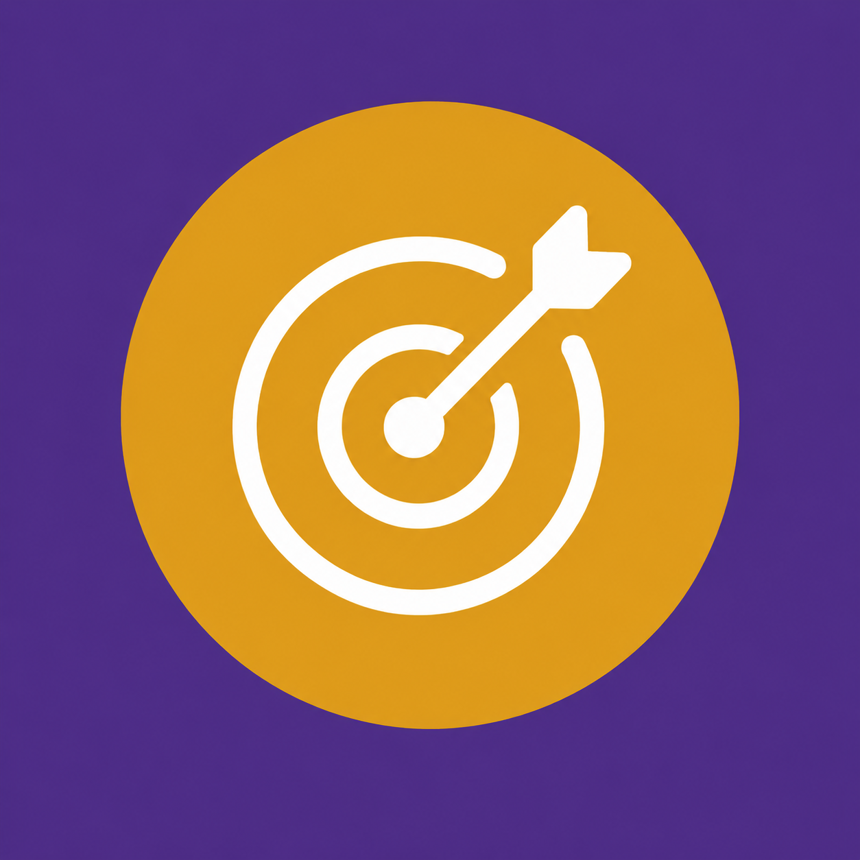 Icon of a target with an arrow hitting the bullseye, indicating goal achievement or precision.