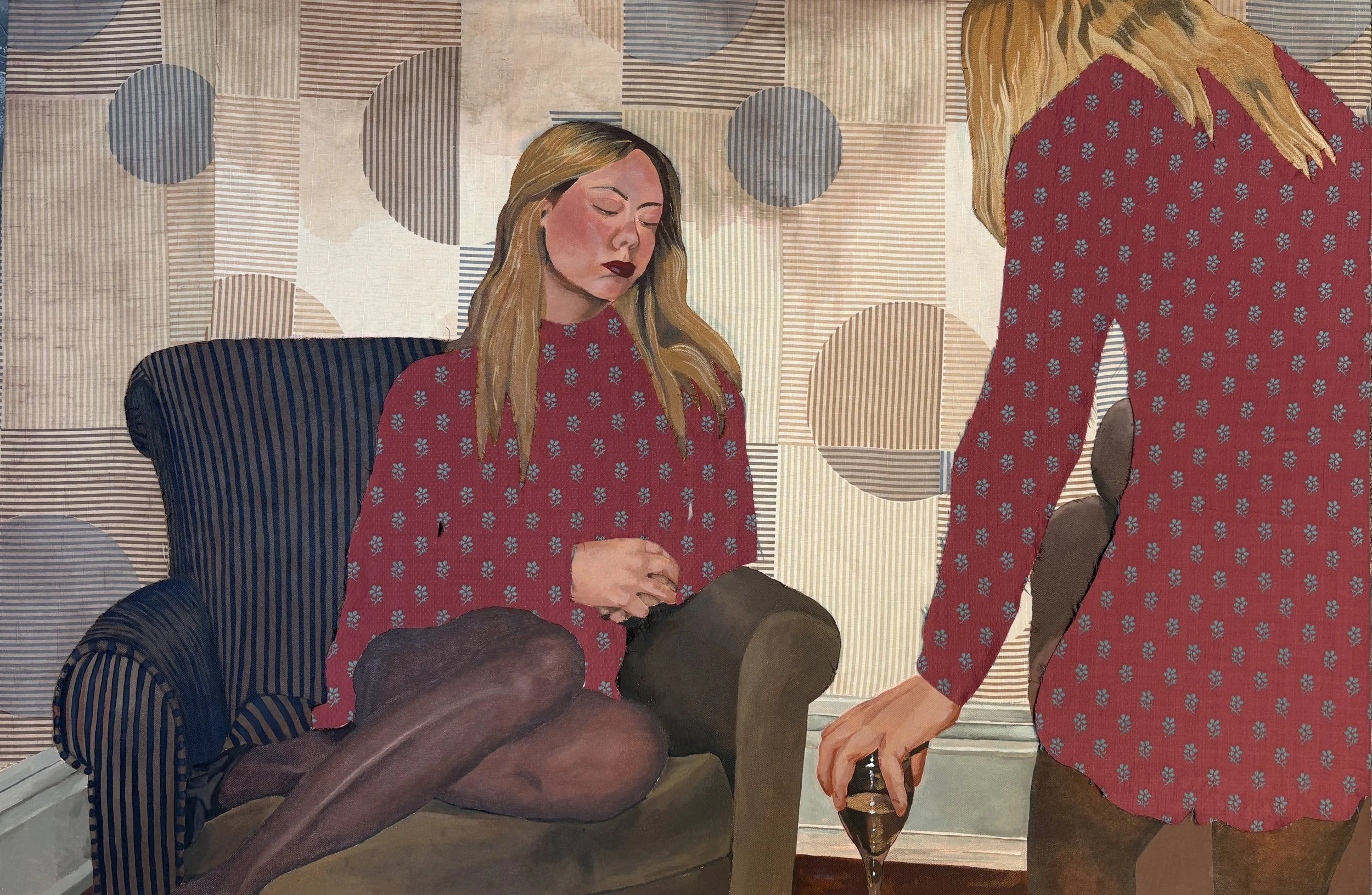Compression, 2025
Mixed fabrics, acrylic on stretched canvas
48” x 32”