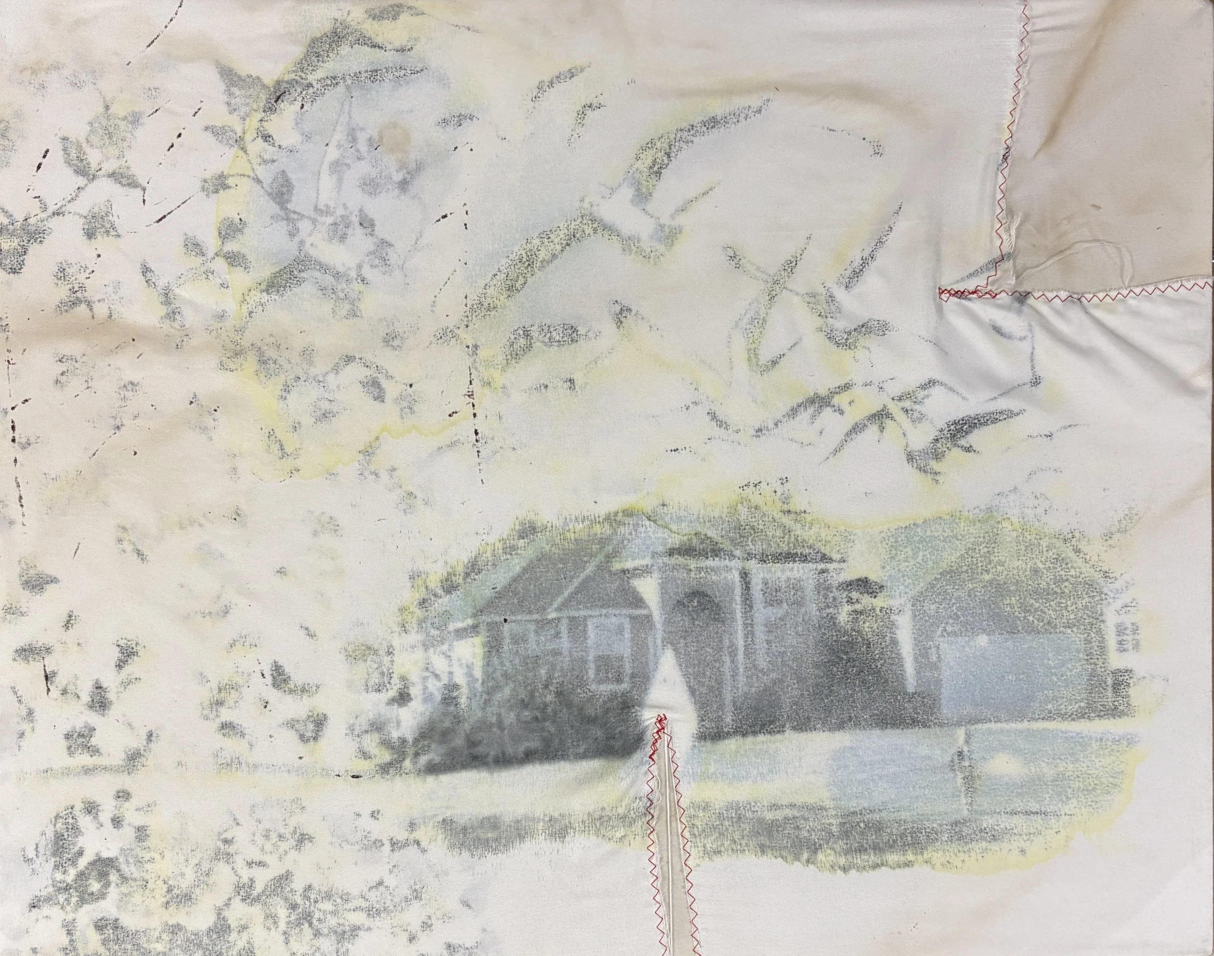 Prized Possession, 2026
Pillowcase stretched on canvas
20” x 16”