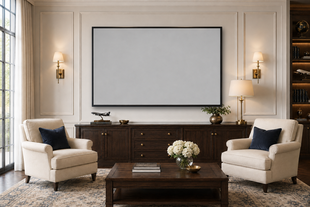 Straight-on formal living room
