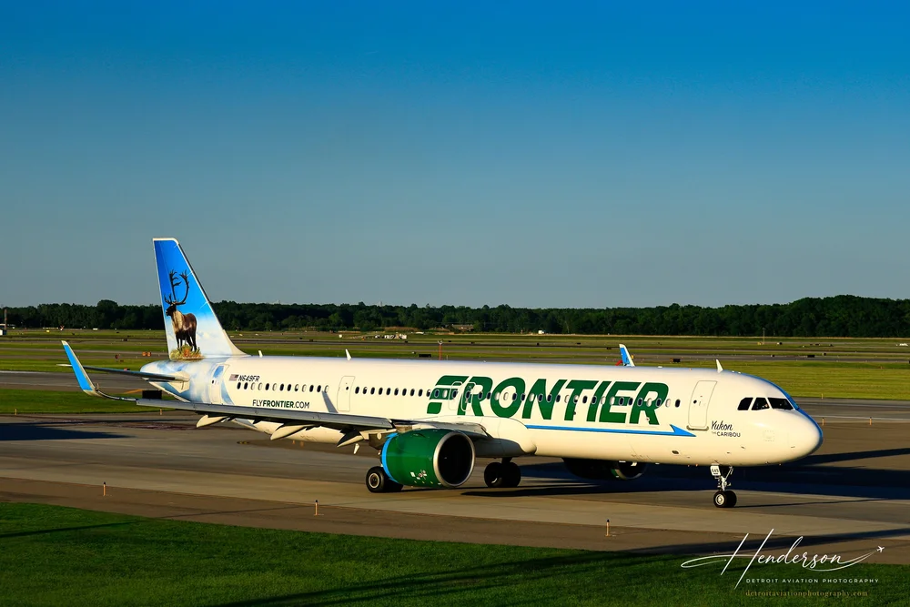 Frontier N649FR Yukon the Caribou aviation print