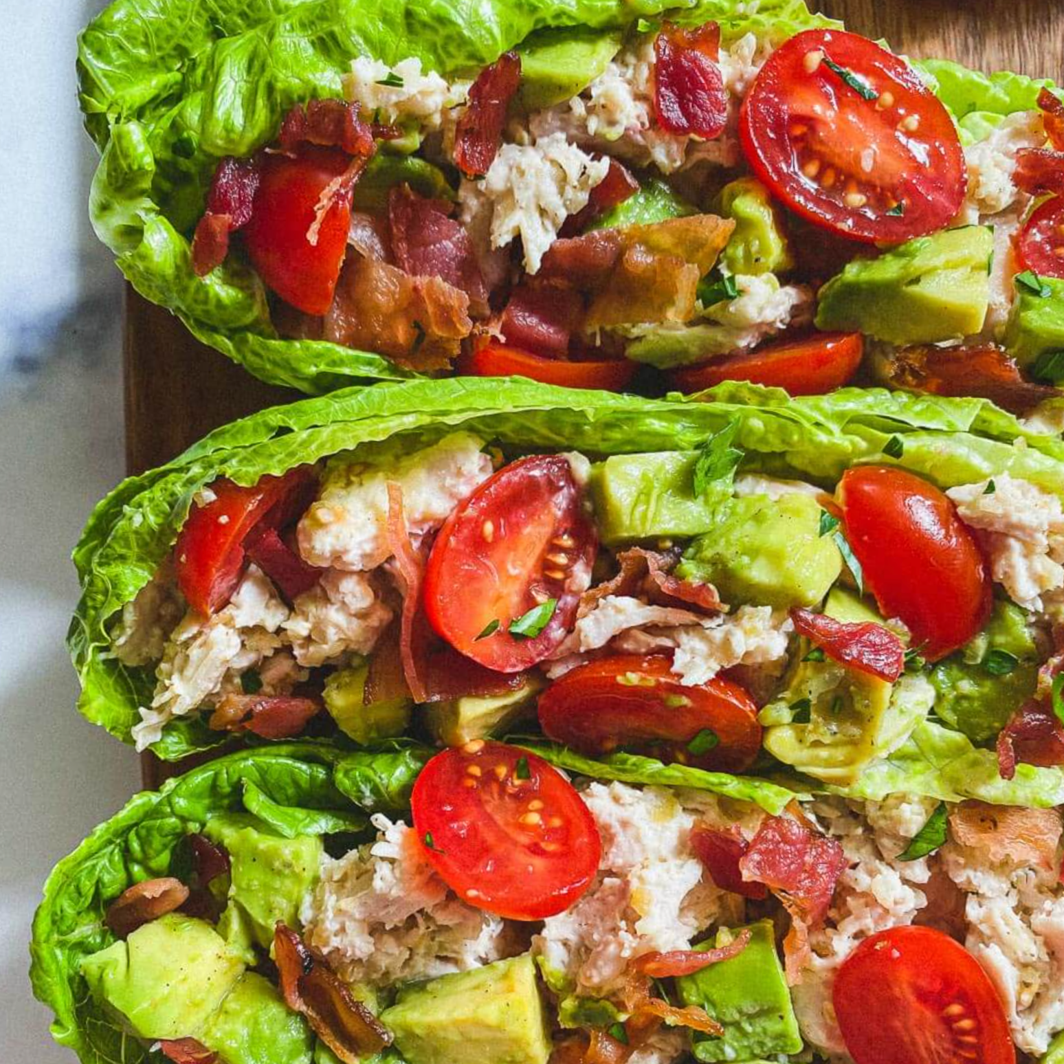 BLTA Chicken Salad Lettuce Wrap