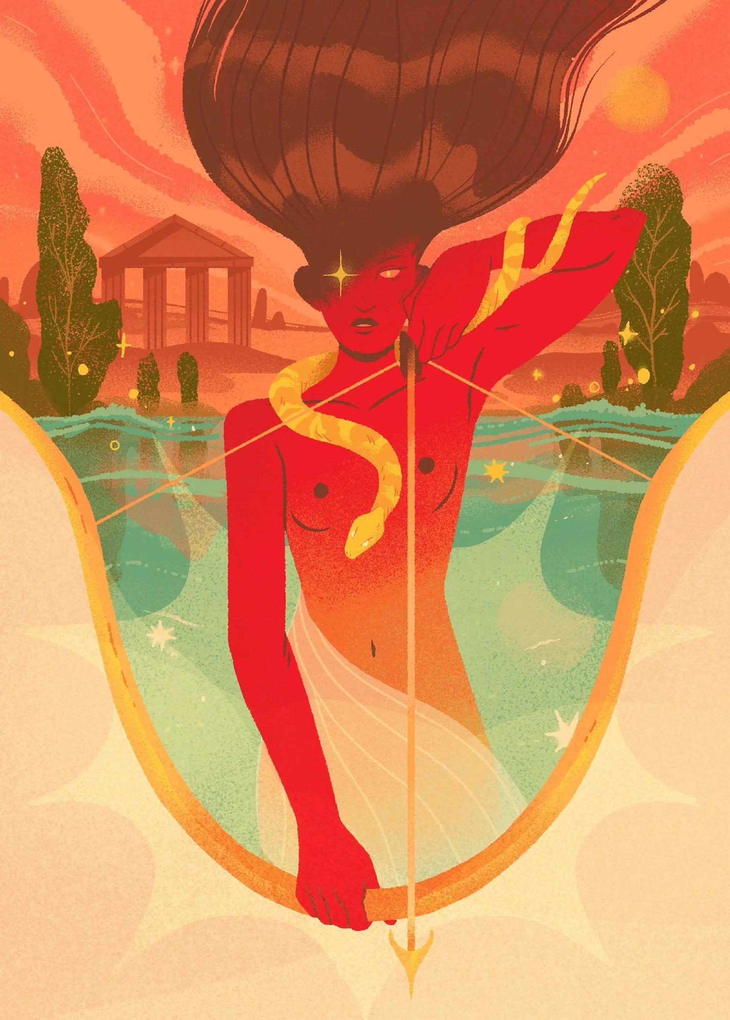 illustration of the greek goddess artemis