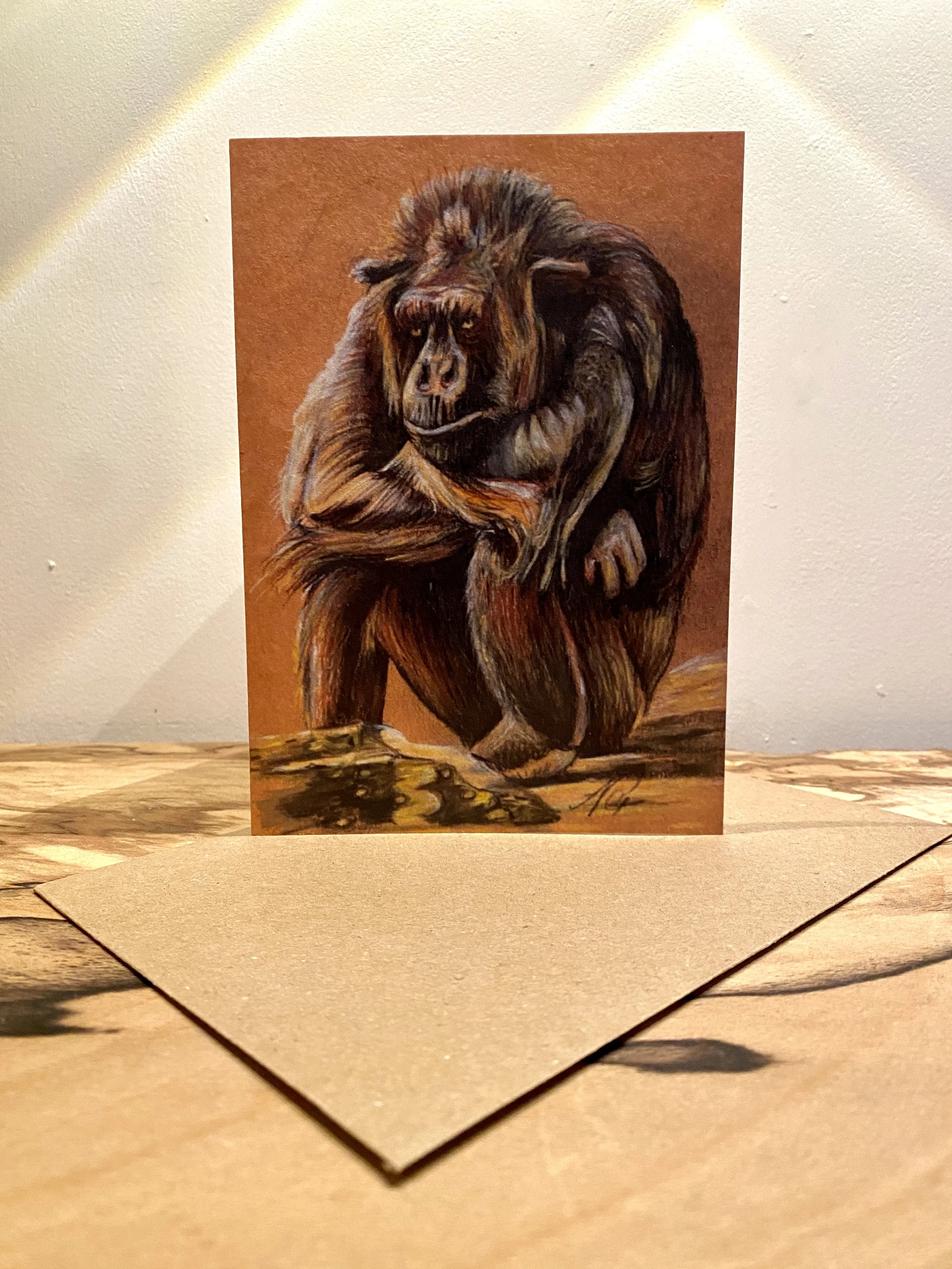 Gorilla - Hand Illustrated Card