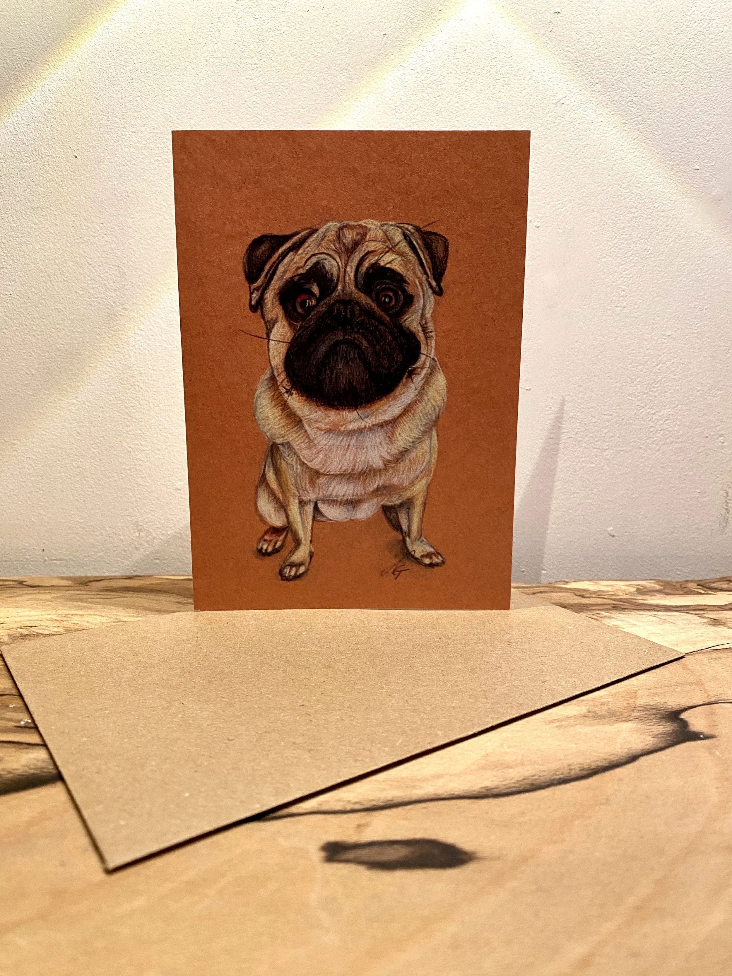 Pug - Hand Illustrated Card