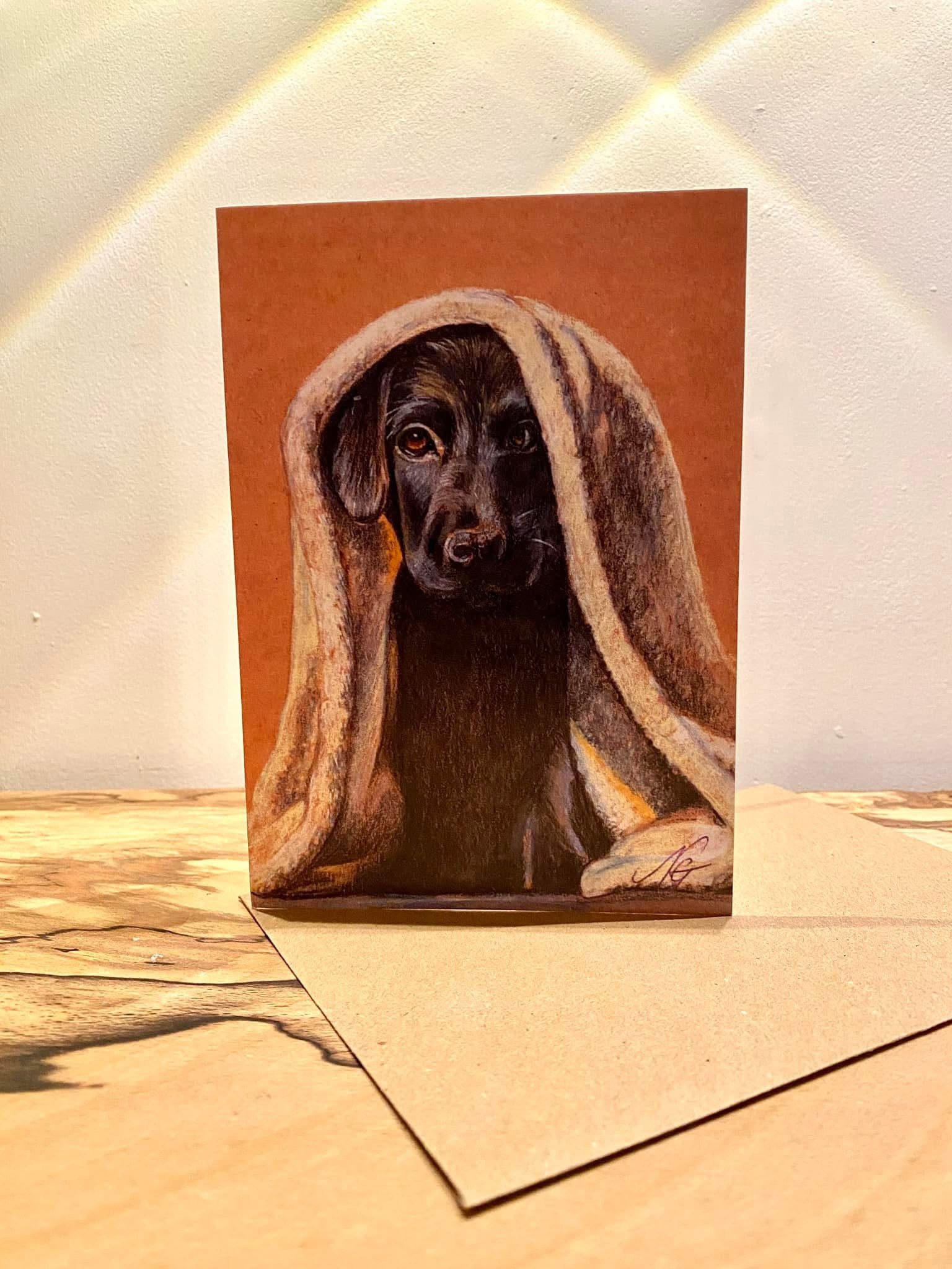 Puppy Hide 'n' Seek - Hand Illustrated Card
